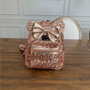 Loungefly Rose Gold Disney backpack